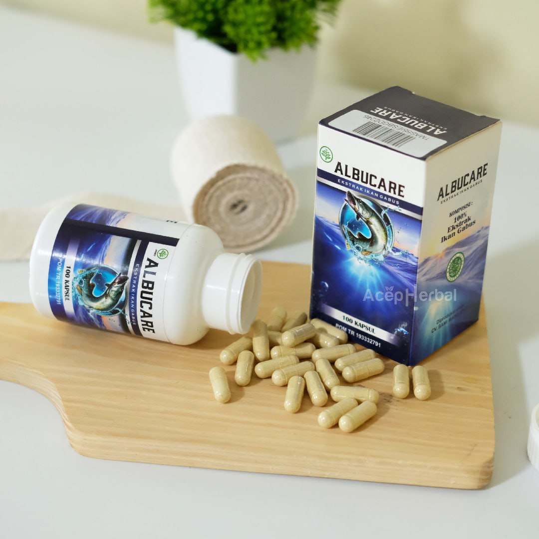 Ekstrak ikan gabus Alburcare kapsul kutuk Suplemen Original Albumin Bpom Halal mui isi 100 kapsul 4